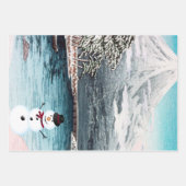 Mount Fuji en A Snowman Inpakpapier Vel (Voorkant)