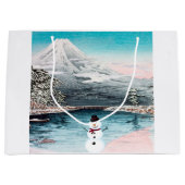 Mount Fuji en een Snowman Groot Cadeauzakje (Voorkant)