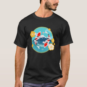Mount Fuji en Koi Vis Zen Karper Water Vis Vijver T-shirt