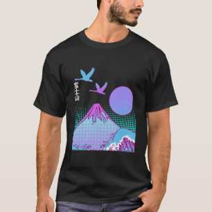 Mount Fuji Fujisan Honshu Japanse esthetische damp T-shirt