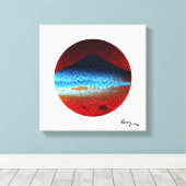 Mount Fuji II beroemd gemaakt door Rofey Canvas Afdruk (Insitu (Houten vloer))