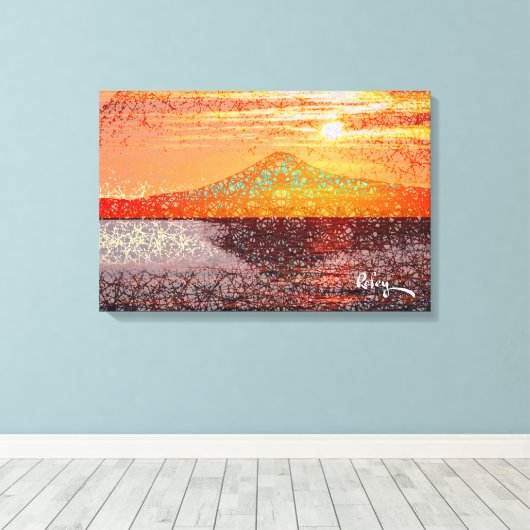 Mount Fuji III beroemd gemaakt door Rofey Canvas Afdruk (Insitu (Houten vloer))