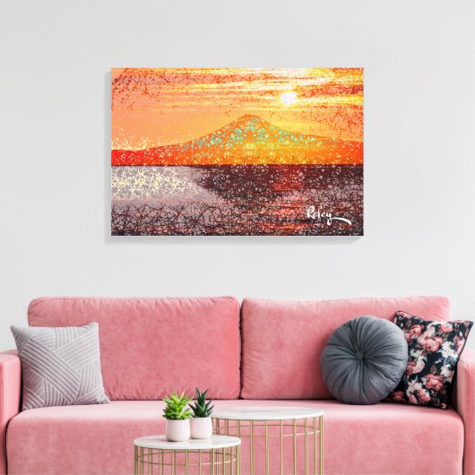 Mount Fuji III beroemd gemaakt door Rofey Canvas Afdruk (Insitu (Woonkamer))