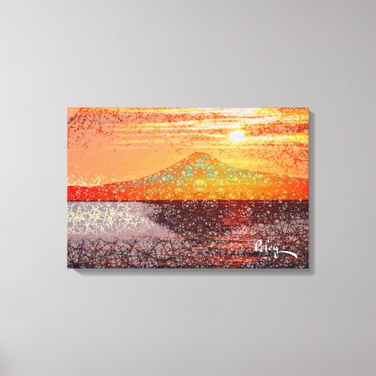Mount Fuji III beroemd gemaakt door Rofey Canvas Afdruk (Voorkant)
