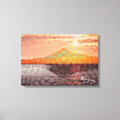 Mount Fuji III Bleek Sinaasappel van Rofey Canvas Afdruk (Voorkant)