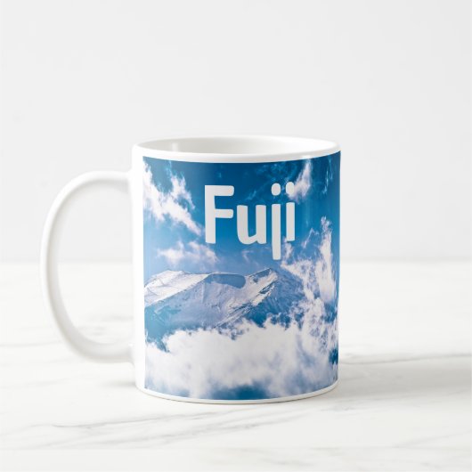 Mount Fuji in de wolken, Japan Koffiemok (Links)