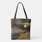 Mount Fuji in het maanlicht - Gouden: Tote Bag (Achterkant)