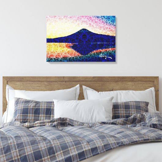 Mount Fuji IV beroemd gemaakt door Rofey Canvas Afdruk (Insitu (Slaapkamer))