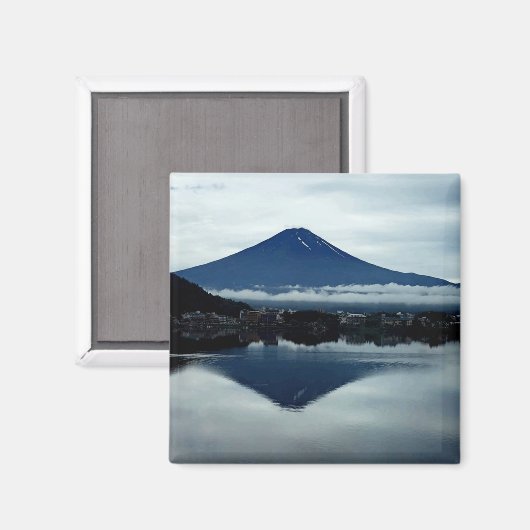 Mount Fuji Japan 2 inch vierkante magneet (Voorkant / Achterkant)