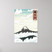 Mount Fuji Japan art block. Canvas Afdruk (Voorkant)