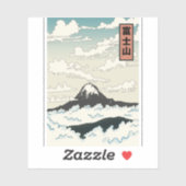Mount Fuji Japan art block. Sticker (Vel)