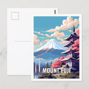 Mount Fuji Japan Beroemde Reisplekken Briefkaart