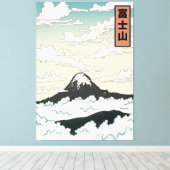 Mount Fuji Japan kunstblok. Canvas Afdruk (Insitu (Houten vloer))