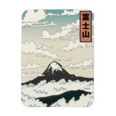 Mount Fuji Japan kunstblok. Magneet (Verticaal)