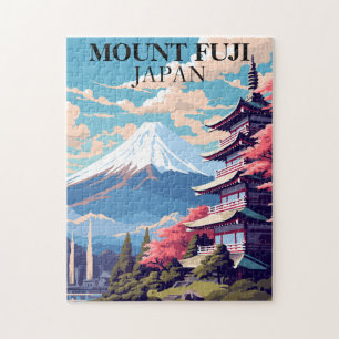 Mount Fuji Japan Legpuzzel Reis Vintage