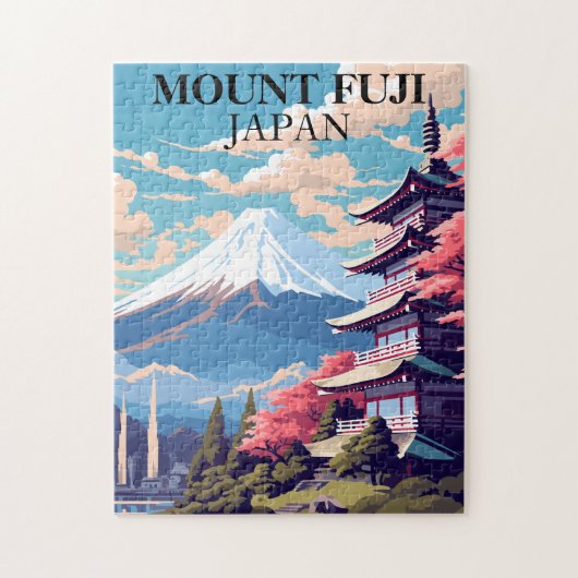 Mount Fuji Japan Legpuzzel Reis Vintage (Verticaal)