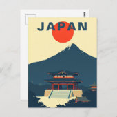 Mount Fuji Japan Minimalist Vintage Briefkaart (Voorkant / Achterkant)