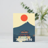 Mount Fuji Japan Minimalist Vintage Briefkaart (Staand voorkant)