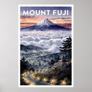 Mount Fuji Japan Reisposter Vintage Poster