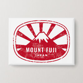 Mount Fuji Japan Retro Button