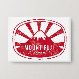 Mount Fuji Japan Retro Button
