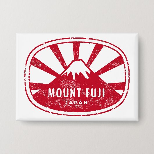 Mount Fuji Japan Retro Button (Voorkant)