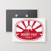 Mount Fuji Japan Retro Button (Voorkant / Achterkant)