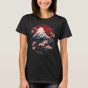 Mount Fuji Japan Sakura Tree Blossom Japanse kunst T-shirt