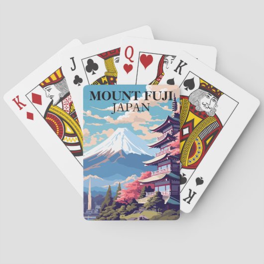 Mount Fuji Japan Speelkaarten Vintage Reis (Achterkant)