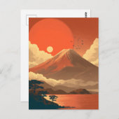 Mount Fuji Japan vintage Briefkaart (Voorkant / Achterkant)