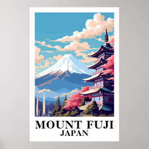 Mount Fuji Japan Vintage Reis Pagoda Kunst Poster