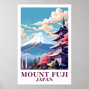 Mount Fuji Japan Vintage Reis Pagoda Kunst Poster