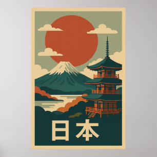 Mount Fuji Japan Vintage Reizen - Retro Poster