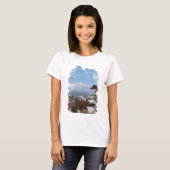 Mount Fuji Japan Waterverf Art T-Shirt (Voorkant volledig)