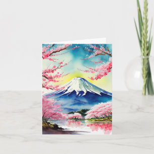 Mount Fuji Japan Waterverf Kaart