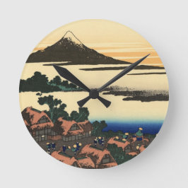Mount Fuji Japan Zonsondergang Ronde Klok