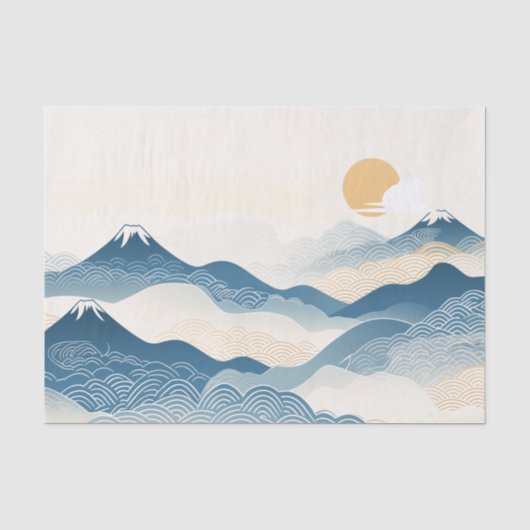 Mount Fuji Japanese Wave Ukiyo-e Art Tissuepapier (Voorkant)