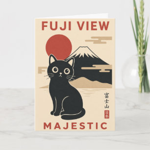 Mount Fuji Kat Japanse Landschapsillustratie Kaart