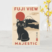 Mount Fuji Kat Japanse Landschapsillustratie Kaart (Gele Bloem)