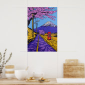 Mount Fuji Kersenbloesem Kunstprint Modern Poster (Keuken)