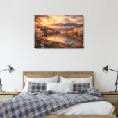 Mount Fuji & Kersenbloesem Olie Kunst Canvas Afdruk (Insitu (Slaapkamer))