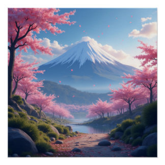Mount Fuji landscape Perfect Poster