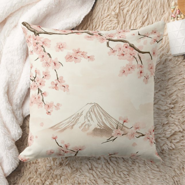 Mount Fuji met Kersenbloesems – Japans (3) Kussen (Deken)