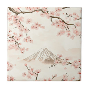 Mount Fuji met Kersenbloesems – Japans (3) Tegeltje