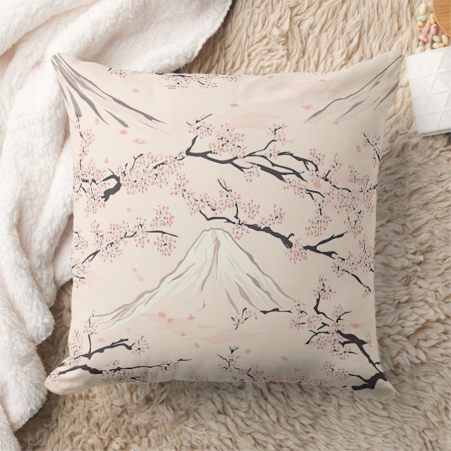 Mount Fuji met Kersenbloesems – Japans Kussen (Deken)