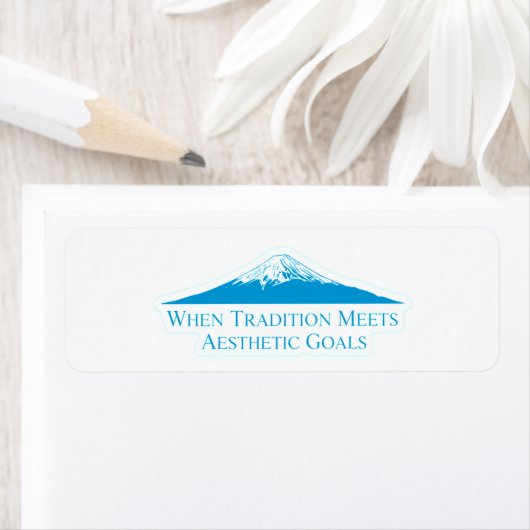 Mount Fuji Minimalist Stickers – Electric Blue (Insitu)