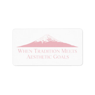 Mount Fuji Minimalistische Stickers – Pastelroze
