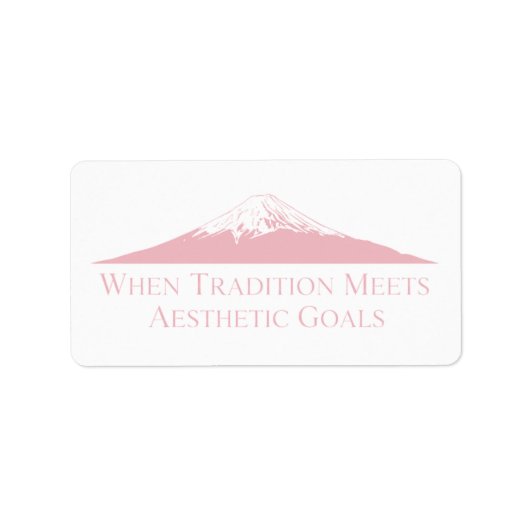 Mount Fuji Minimalistische Stickers – Pastelroze (Voorkant)