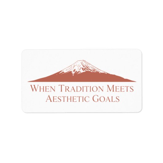 Mount Fuji Minimalistische Stickers – Terracotta (Voorkant)