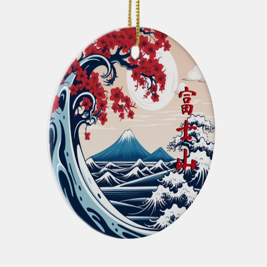 Mount Fuji Over de Waves Keramisch Ornament (Rechts)